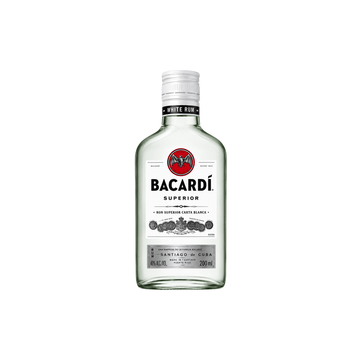 Bacardi White Superior Rum, 200ml for alcohol delivery in Nassau, Bahamas from Total Booze
