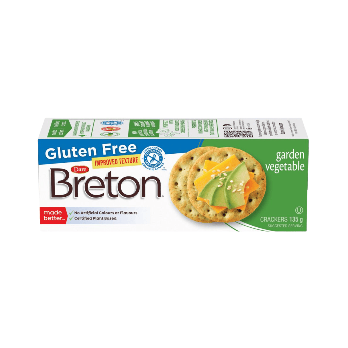 Breton Crackers Gluten Free Garden Vegetable, 135g for delivery in Nassau, Bahamas from Total Booze