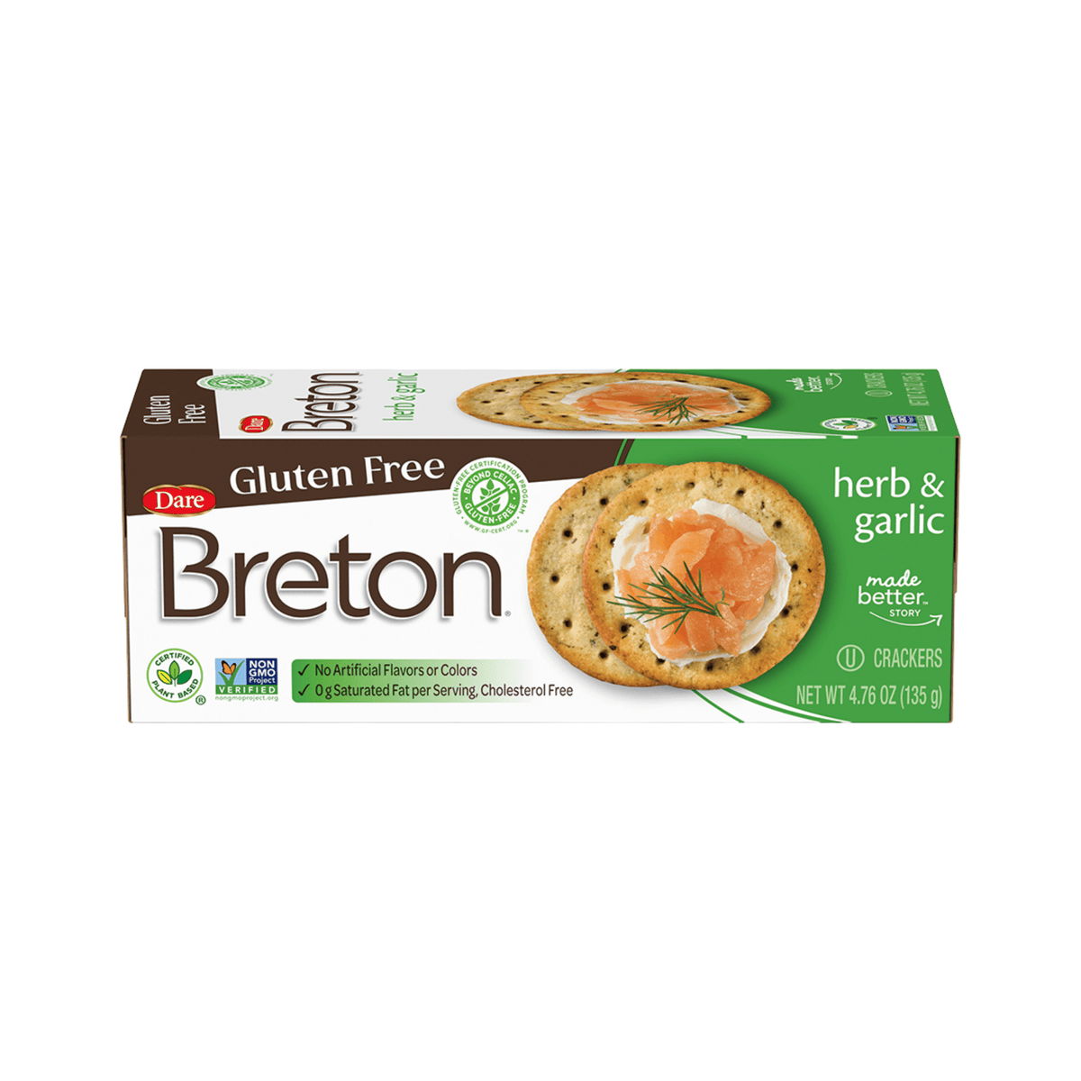 Breton Crackers Gluten Free Herb & Garlic, 135g for delivery in Nassau, Bahamas from Total Booze
