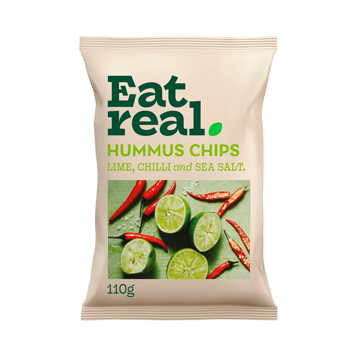 Eat Real Hummus Chips Chilli Lime and Sea Salt, 110g for delivery in Nassau, Bahamas from Total Booze