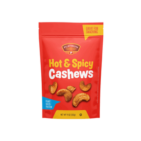 Platinum Hot & Spicy Cashews Plant Based, 11oz - Total Booze